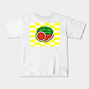 Watermelon on Gold Background Kids T-Shirt